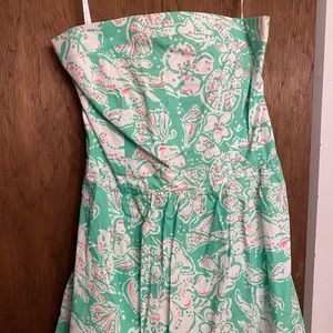Lily Pulitzer Turquoise strapless dress size S